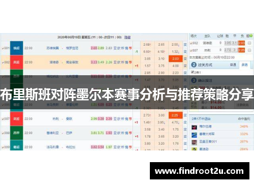 布里斯班对阵墨尔本赛事分析与推荐策略分享